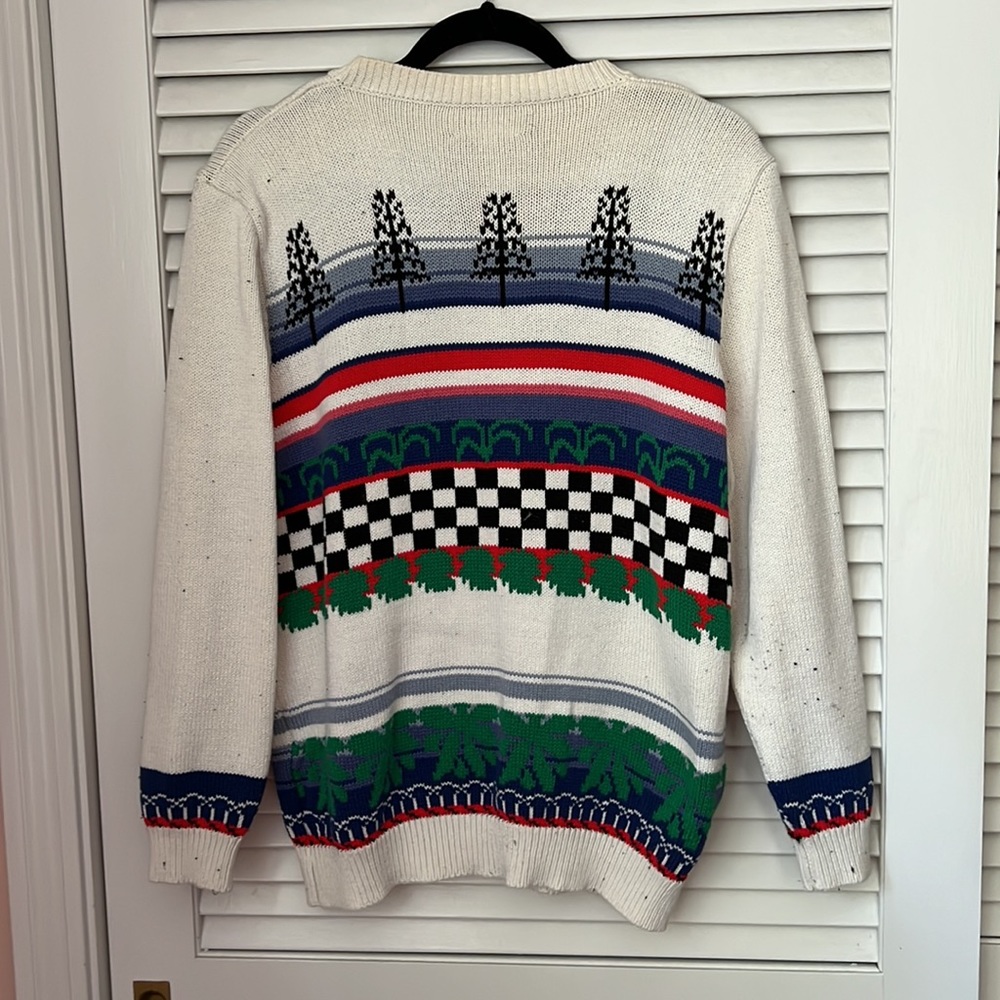 Vintage Cat Patterned White Sweater - Picture 10 of 10
